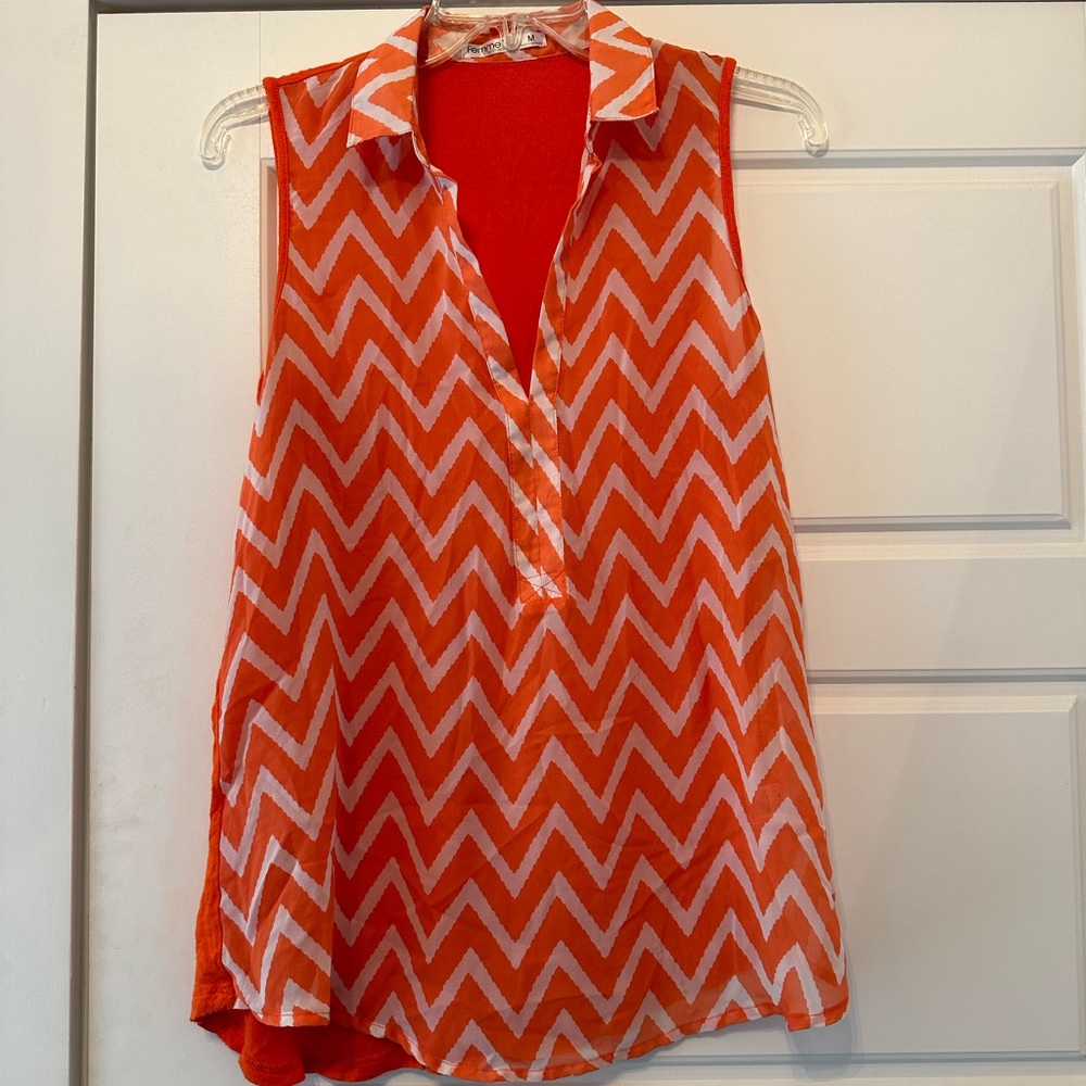 Women’s Orange/Coral Sleeveless Shirt